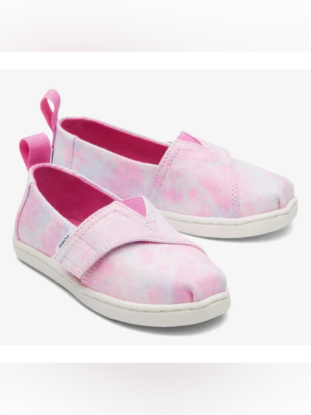 TOMS Tiny Canvas Slip-On Sneakers in Pink Tie-Dye size 6